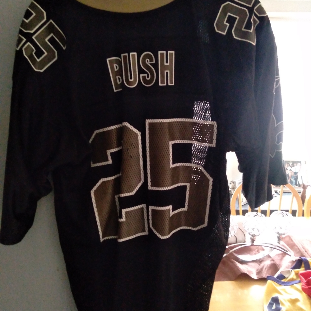 Large New Orleans Saints Reggie Bush black jersey